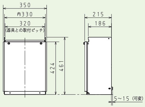 パロマ 【HCPH-1EM 450L】 配管カバー 450L Paloma